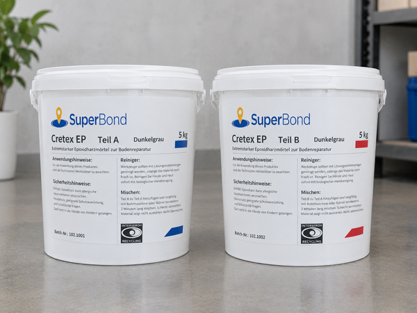 Beton Reparatur Epoxidmörtel 10 kg – Superbond Cretex EP – 70 N/mm² Druckfestigkeit – Boden Reparaturmörtel